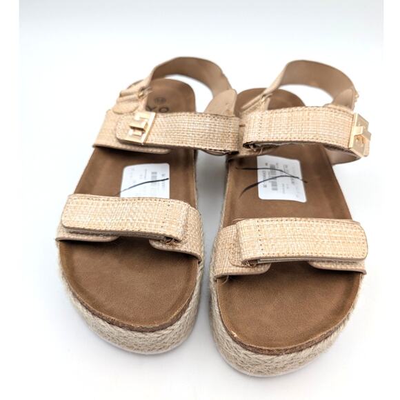 Yoki Chiara 20 Platform Espadrille Double Strap Sandals Raffia Size US8.5 EU39 - Picture 2 of 9